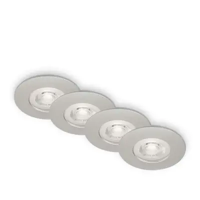 BRILONER LED vestavná svítidla, pr.9 cm, 4x LED, 4,9 W, 480 lm, matný chrom BRILO 7999-044