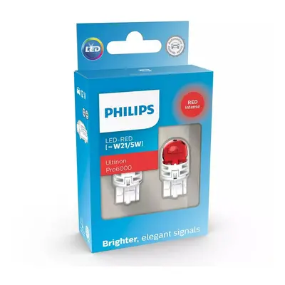 Philips LED W21/5W 12V 2.5/0.5W Ultinon Pro6000 Red Intense SI 2ks 11066RU60X2