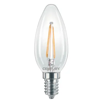 CENTURY LED FILAMENT SVÍČKA ČIRÁ 2W E14 2700K 245Lm 360d 35x98mm IP20 CEN INM1-021427