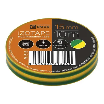 EMOS Izolační páska PVC 15mm / 10m zelenožlutá 2001151050