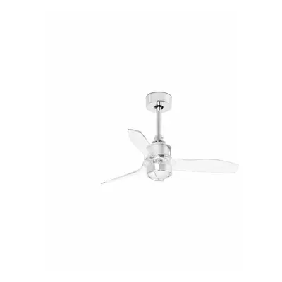 FARO JUST FAN XS LED, chrom/transparentní, stropní ventilátor 81cm SMART