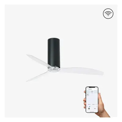 FARO TUBE FAN, černá/transparentní, stropní ventilátor s DC motorem SMART