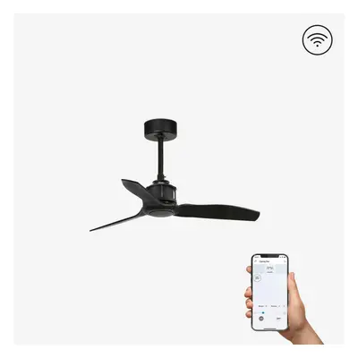 FARO JUST FAN XS, černá, stropní ventilátor s DC motorem 81cm SMART