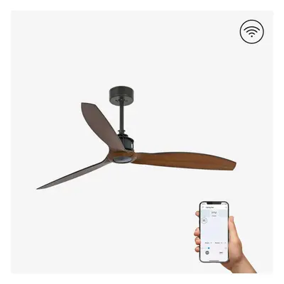 FARO JUST FAN M, černá/dřevo, stropní ventilátor s DC motorem SMART