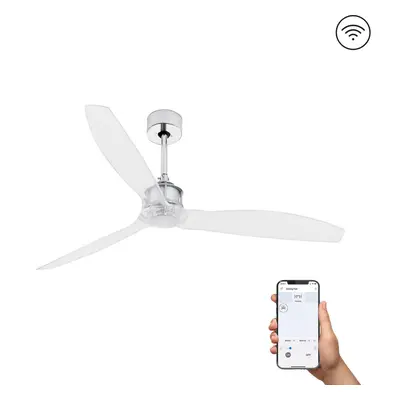 FARO JUST FAN M, chrom, stropní ventilátor s DC motorem SMART