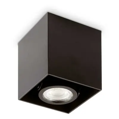 Stropní bodové svítidlo Ideal Lux Mood PL1 D09 Square Nero 243948 GU10 1x28W 9cm hranaté černé