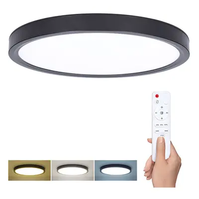 Solight LED osvětlení s dálkovým ovladačem Estela Black, 36W, 2700lm, 30cm, změna chromatičnosti