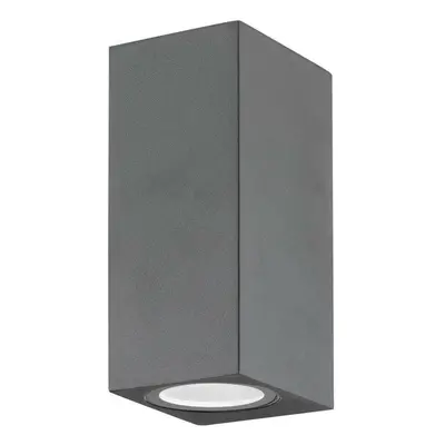 NOVA LUCE venkovní nástěnné svítidlo NERO tmavě šedý hliník skleněný difuzor GU10 2x7W 220-240V 