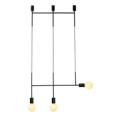 ACA Lighting závěsné svítidlo 3XE27 černá kov 64X4X110CM KYOTO TNK853P64BK