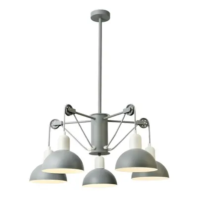 ACA Lighting závěsné svítidlo 5XE14 šedá/bílý kov D68XH85CM CEZANNE EG5795P58G