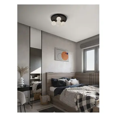 NOVA LUCE stropní svítidlo EDEM černý hliník opálové sklo G9 4x5W 220V IP20 bez žárovky IP20 908