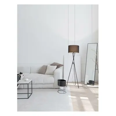 NOVA LUCE stojací lampa RETRO černé stínidlo černý kov E27 1x12W 230V IP20 bez žárovky 9050160