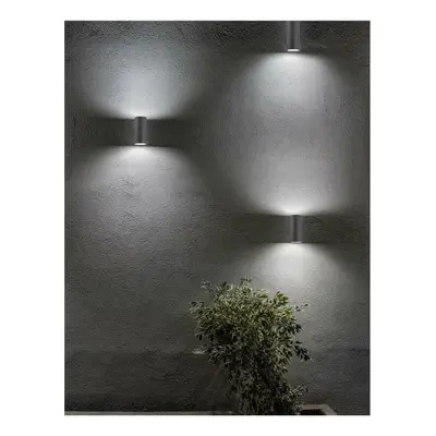 NOVA LUCE venkovní nástěnné svítidlo NERO tmavě šedý hliník skleněný difuzor GU10 2x7W 220-240V 