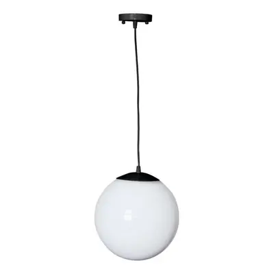 ACA Lighting venkovní závěsné svítidlo D250 PMM opálová bílá černý kabel a rozeta AC.18250KOPB