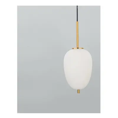 NOVA LUCE závěsné svítidlo LATO opálové sklo antický mosazný kov černý kabel E14 1x5W 230V IP20 