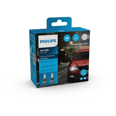 Philips LED H4 12V 18W Ultinon Pro6000 LED 5800K Standard (homologace DE, AT) 2ks 11342U60SX2