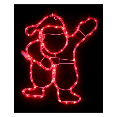 ACA Lighting Vánoční venkovní dekorace santa, 72 LED 3m hadice, červená, IP44, 41x46cm, 1.5m nap