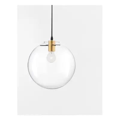 NOVA LUCE závěsné svítidlo MIRALE zlatý kov čiré sklo a černý PVC kabel E27 1x12W 230V IP20 bez 