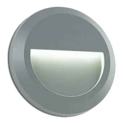 ACA Lighting LED venkovní nástěnné svítidlo kulaté šedá 230V AC IP65 1.5W 3000K 100LM RA80 SLIM0