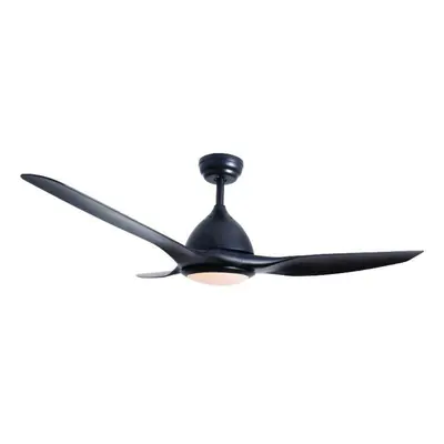 ACA Lighting stropní svítidlo s ventilátorem stmívatelné LED 132cm DC 40W černá s dálkovým ovlád