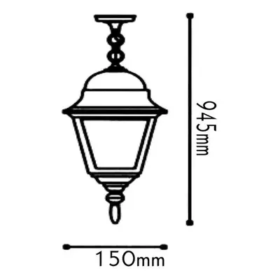 ACA Lighting Garden lantern venkovní závěsné svítidlo HI6045W