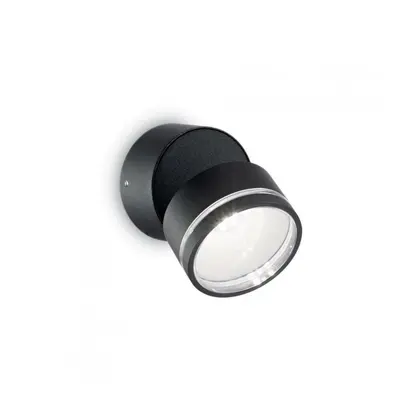 LED Venkovní nástěnné svítidlo Ideal Lux Omega Round AP1 nero 165387 černé