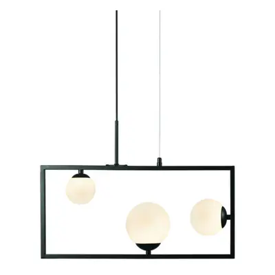 ACA Lighting závěsné svítidlo 3XG9 QUADRO černá kov + bílá 54X12X120CM OD91543PB