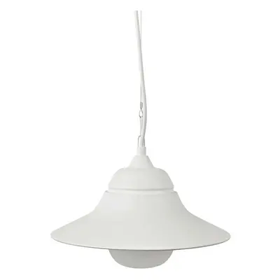 ACA Lighting bílé venkovní závěsné svítidlo JULIE 1XE27 IP44 s opálovým sklem JULIE1PWH