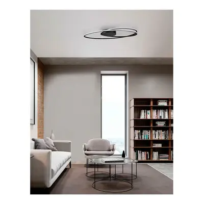 NOVA LUCE stropní svítidlo VIAREGGIO matný černý hliník a akryl LED 28W 230V 3000K IP20 9500710