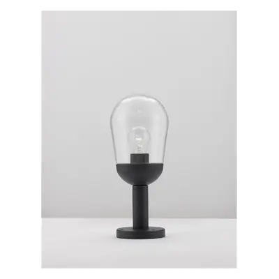 NOVA LUCE venkovní sloupkové svítidlo OMIKA tmavě šedý hliník a čiré sklo E27 1x12W 220-240V bez