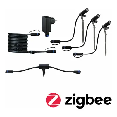 PAULMANN Plug & Shine set Smart Home Zigbee 3.0 LED bodové zahradní světlo Plantini IP65 3000K 3