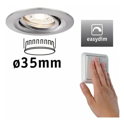 PAULMANN LED vestavné svítidlo Nova mini Plus EasyDim výklopné 1x4,2W 2700K kov kartáčovaný 230V