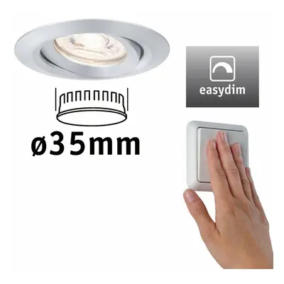 PAULMANN LED vestavné svítidlo Nova mini Plus EasyDim výklopné 1x4,2W 2700K hliník 230V 929.74