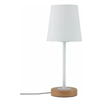 Paulmann stolní lampa Neordic Stellan 1-ramenné látkový širm bílá/dřevo 796.36 P 79636