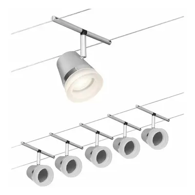 PAULMANN Lankový systém Cone základní sada GU5,3 max. 5x10W 230/12V matný chrom/chrom