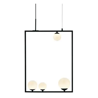 ACA Lighting závěsné svítidlo 4XG9 QUADRO černá kov + bílá 49X12X120CM OD91494PB