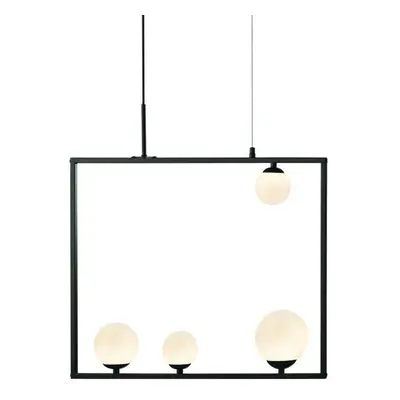 ACA Lighting závěsné svítidlo 4XG9 QUADRO černá kov + bílá 64X12X120CM OD91644PB