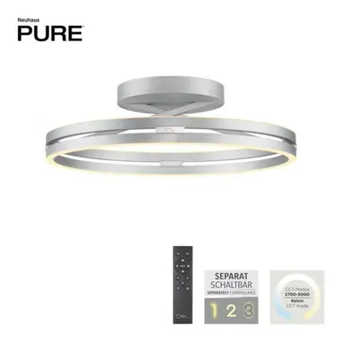 PAUL NEUHAUS LED stropní svítidlo PURE Loop hliník dálkový ovladač 2700-5000K PN 6552-95