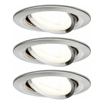 PAULMANN Vestavné svítidlo LED Nova kruhové 3x6,5W GU10 kov kartáčovaný výklopné 934.29 P 93429