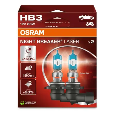 OSRAM HB3 12V 60W P20d NIGHT BREAKER LASER +150% více světla 2ks 9005NL-2HB