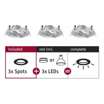 PAULMANN Vestavné svítidlo Choose spot výklopné max. 10W hliník broušený 230V 924.90