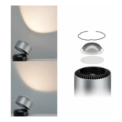 PAULMANN LED stolní lampa Aldan 3,5W černá/hliník kartáčovaný stmívatelné 797.18 P 79718