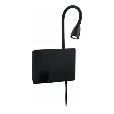 PAULMANN LED nástěnné svítidlo Halina USB C 2700K 230V 2,4W černá mat