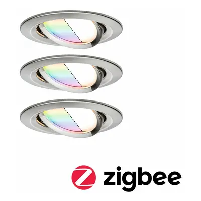 PAULMANN SmartHome Zigbee vestavná svítidla sada LED Coin Nova Plus 3x3,5W RGBW kruhové kov kart