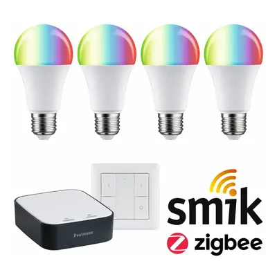 PAULMANN Startovací sada Zigbee 3.0 LED žárovka E27 RGBW + Gateway smik + vypínač