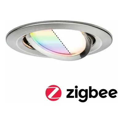 PAULMANN SmartHome Zigbee vestavné svítidlo LED Coin Nova Plus 1x3,5W RGBW kruhové kov kartáčova