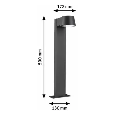 PAULMANN LED stojací svítidlo Capea neláká hmyz IP44 500mm 2200K 6W 230V 98° černá hliník