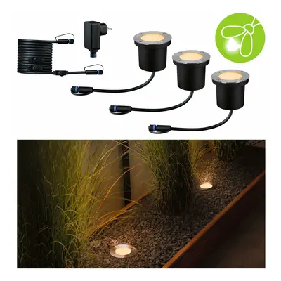 PAULMANN Plug & Shine LED zemní svítidlo Floor základní sada neláká hmyz IP67 2200K 3x4,5W antra