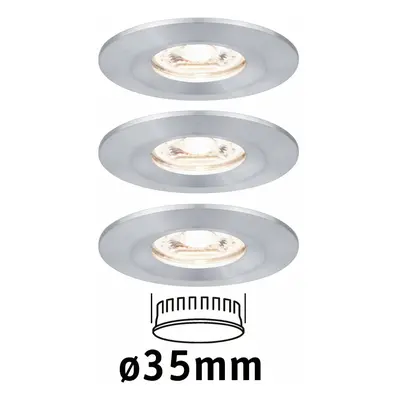 PAULMANN LED vestavné svítidlo Nova mini nevýklopné IP44 3x4W 2700K hliník broušený 230V 943.05