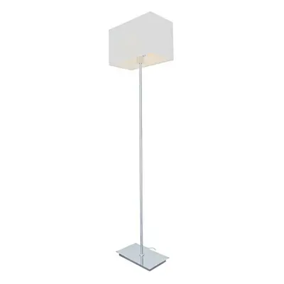 ACA Lighting stojací lampa chrom kov 1XE27 bílý kabel hranatá základna H123cm bez stínítka MIX&M